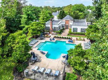 Swimming pool with poolside lounge